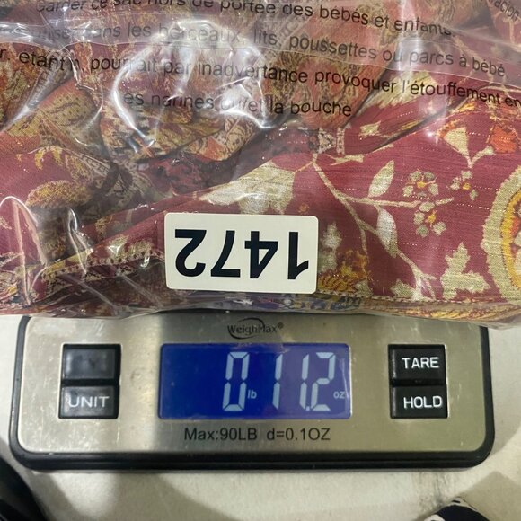 Leslie Fay Midi Faux Wrap Dress Womens Size 6 Wine Patchwork Career Office - Picture 14 of 14